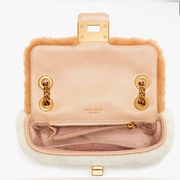 NWT Kate Spade Evelyn Faux Shearling Small Shoulder Crossbody - Picture 5 of 7